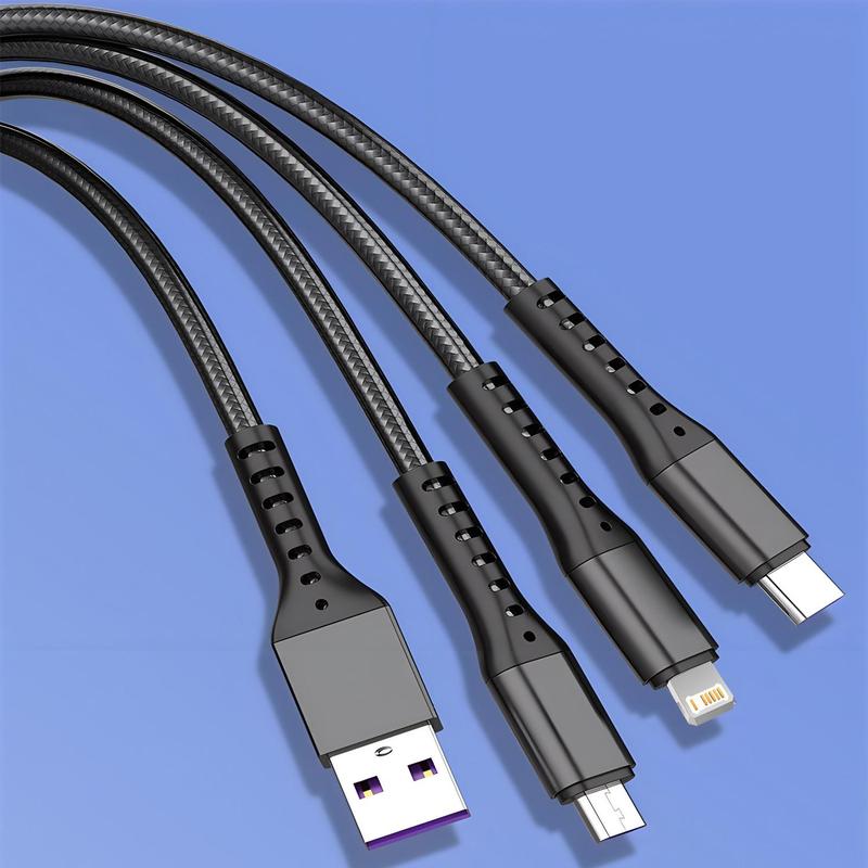 Type C Super Fast Charging Cable, 3 in 1 120W 6A Multifunctional Phone Charger Cable, USB-C Data Cable for iPhone 14 13 12 11 X Pro Max