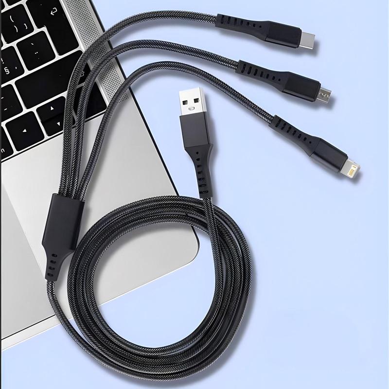 Type C Super Fast Charging Cable, 3 in 1 120W 6A Multifunctional Phone Charger Cable, USB-C Data Cable for iPhone 14 13 12 11 X Pro Max