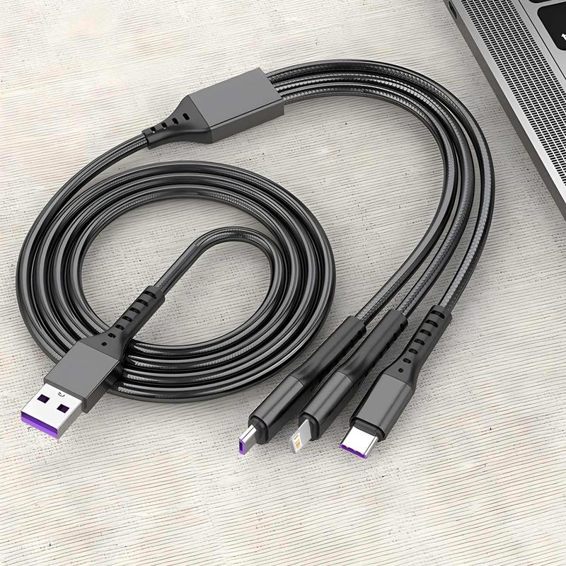 Type C Super Fast Charging Cable, 3 in 1 120W 6A Multifunctional Phone Charger Cable, USB-C Data Cable for iPhone 14 13 12 11 X Pro Max