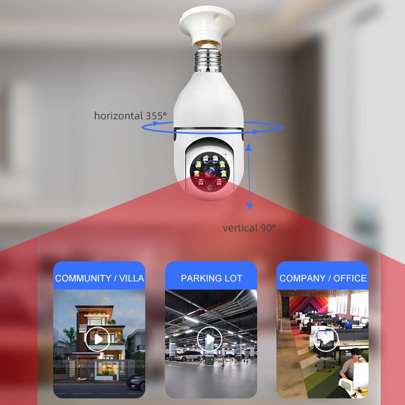 Light bulb camera,Bulb Security Camera 2.4 5Ghz- Panoramic 3 Megapixel Indoor Outdoor Full Color Day Night Camera, Motion Detection, Sound & Light Alarm, Two-Way Audio, Home Yard Store Only Camera，Limited Time Offer,Back to school gifts