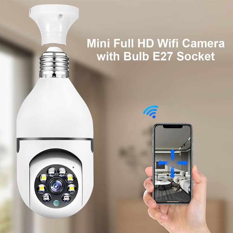 Light bulb camera,Bulb Security Camera 2.4 5Ghz- Panoramic 3 Megapixel Indoor Outdoor Full Color Day Night Camera, Motion Detection, Sound & Light Alarm, Two-Way Audio, Home Yard Store Only Camera，Limited Time Offer,Back to school gifts