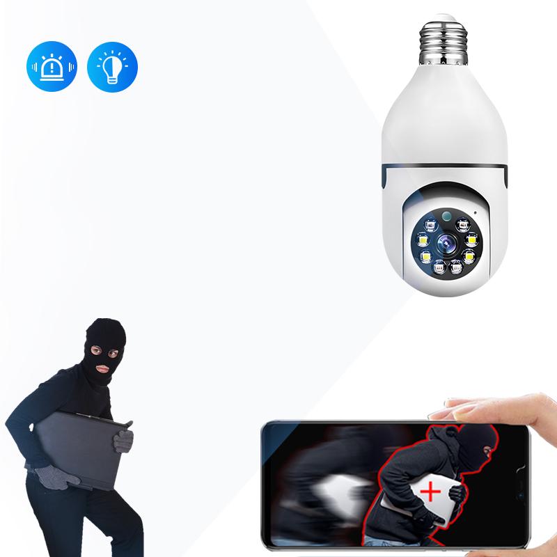Light bulb camera,Bulb Security Camera 2.4 5Ghz- Panoramic 3 Megapixel Indoor Outdoor Full Color Day Night Camera, Motion Detection, Sound & Light Alarm, Two-Way Audio, Home Yard Store Only Camera，Limited Time Offer,Back to school gifts