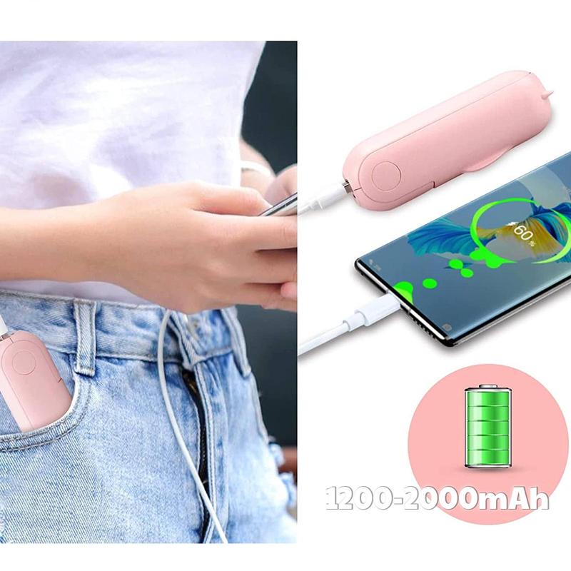 Portable Handheld Mini Fan with Power Bank, 1 Count USB Rechargeable Foldable Pocket Fan with Adjustable Fan Speeds, Suitable for Home Outdoor