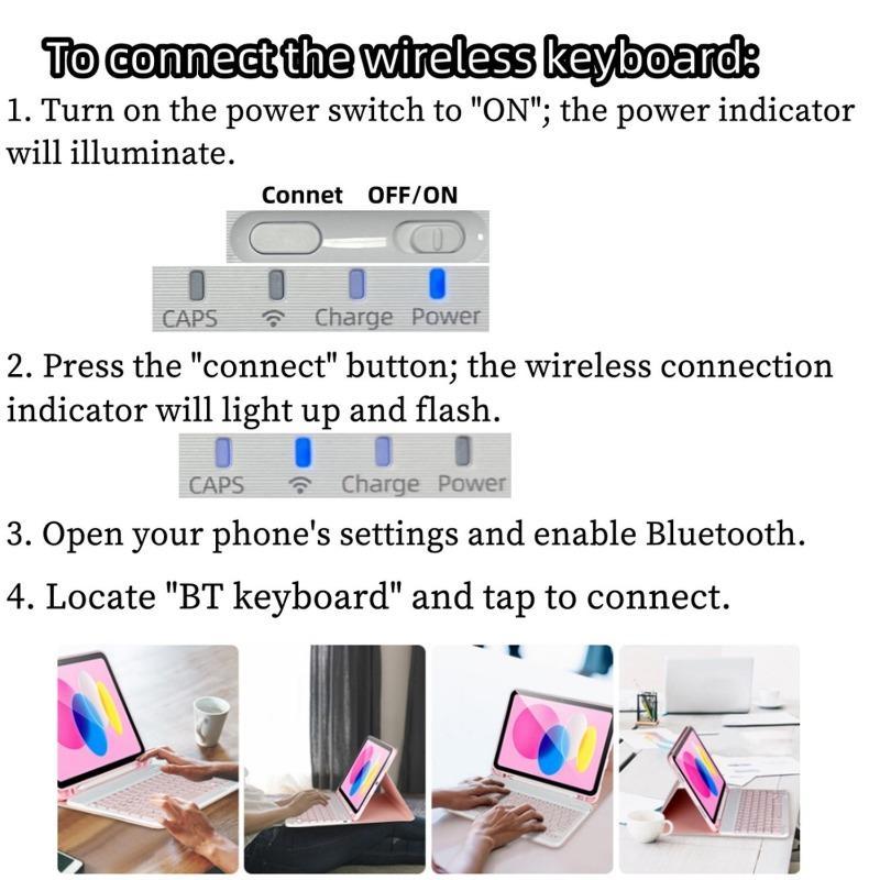 Wireless Keyboard Protective Case with Pen Slot, 1 Count Tablet Keyboard Protective Cover, Tablet & Computer Accessories Compatible with iPad
