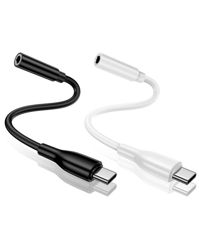 AILKIN USB C to 3.5mm Audio Jack Adapter, 2Pack Aux Cord to iPhone 16Pro Max Dongle Headphone Jack Adapter with Microphone, Apple Adapter Headphone Jack for Samsung Galaxy S24 S23, Google Pixel 8 7 Accessories Compact Noise Plug Receiver Device Wireless