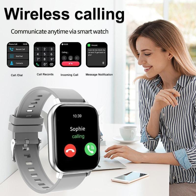 1.83 Inch HD Screen Multifunctional Smartwatch, 1 Count Fashionable Wireless Calling & Message Notification Electronic Watch, Music Player, USB Rechargeable Fitness Tracker for Android & iOS