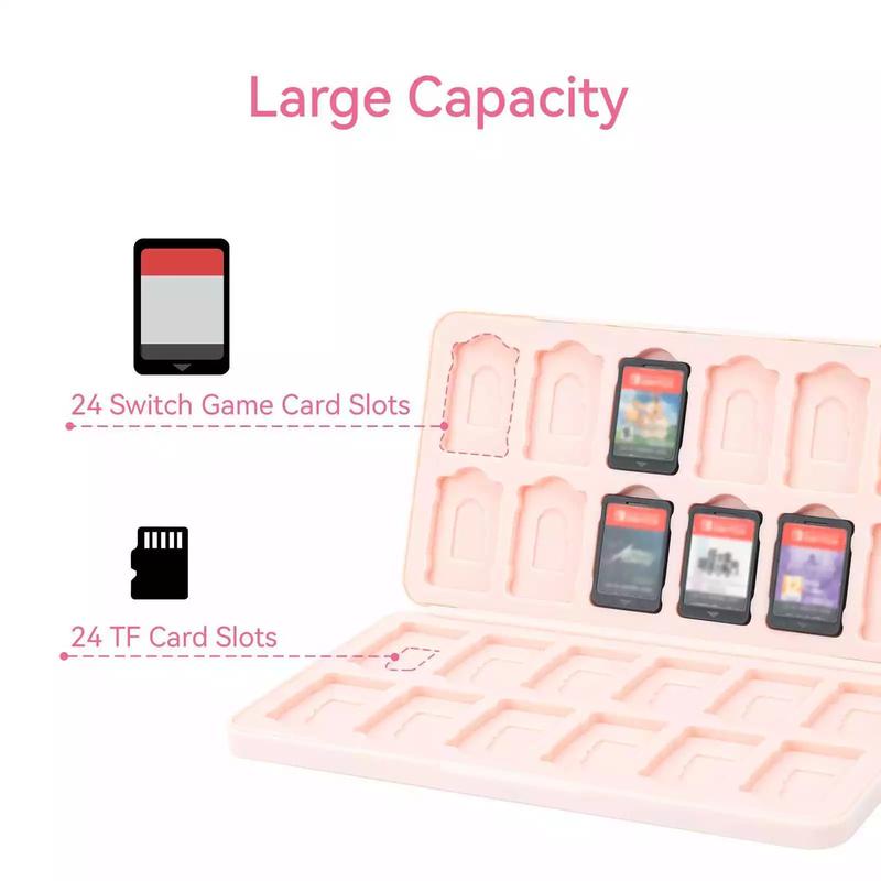 GeekShare Switch Game Card Case Compatible with Nintendo Switch Game Card,Portable Game Holder Cartridge Case with 24 Game Card Slots and 24 TF Card Slots-Star Wings