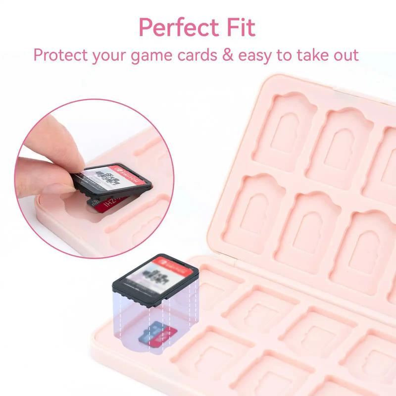 GeekShare Switch Game Card Case Compatible with Nintendo Switch Game Card,Portable Game Holder Cartridge Case with 24 Game Card Slots and 24 TF Card Slots-Star Wings