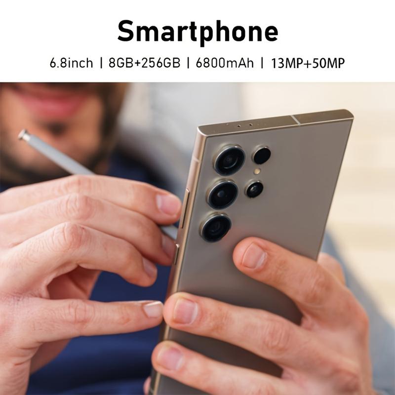 Limited time offer on new S24 Ultra 4G unlocked Android 13 smartphone, 6.8-inch LCD display, 13MP+50MP dual cameras, 6800mAh battery, dual SIM cards, GPS, built-in stylus, USB Type C, 9:16 aspect ratio, Expandable memory, face recognition, Wi-Fi, 4G conne
