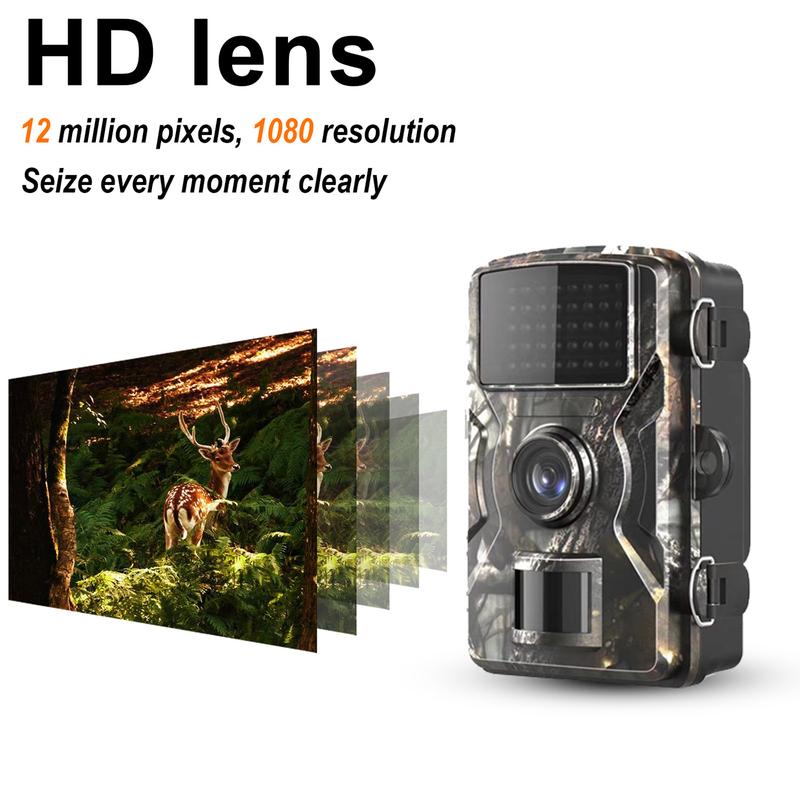 1pc Hunting Camera With 2-Inch Screen, HD Wildlife Trail Camera, Night Vision PIR 393.7inch, 0.8s Trigger Motion Activated, For Outdoor Wildlife Monitoring Camouflage