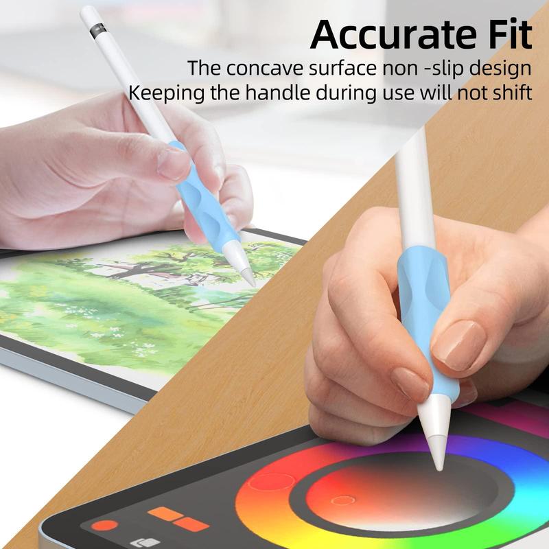 Silicone Stylus Grip, Anti-slip Design Stylus Grip, Universal Stylus Protective Cover for Apple Pencil, Stylus Parts & Accessories