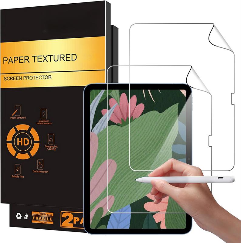 Paper Textured Screen Protector for iPad 10th Generation [10.9 Inch] [2022 Release] 2 Pack Draw and Sketch Like on Paper Anti-Glare Less Reflection