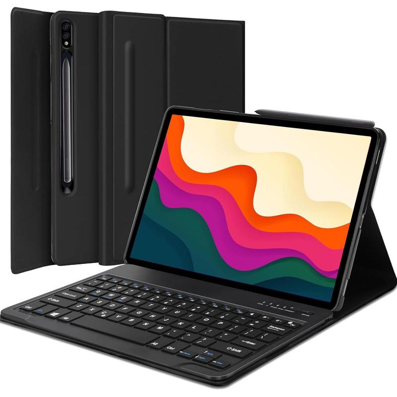 case for Galaxy Tab S9 with Keyboard Case  12.4 Inch 2023, Magnetic Detachable Bluetooth Keyboard, Smart Folio Cover with S Pen Holder, Galaxy Tab S7 FE S8 Keyboard, Type-C Rechargeable