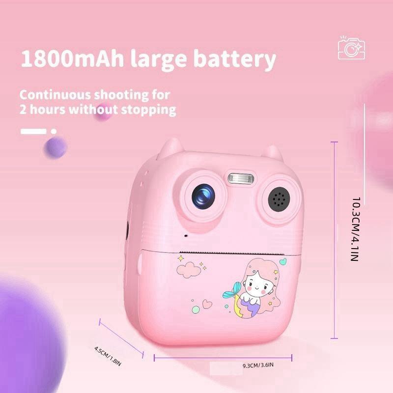 Instant Camera, 1 Count Multifunctional Digital Camera with Printing Function, Creative Toy & Heartfelt Birthday Gift, Rechargeable Camera for Girls