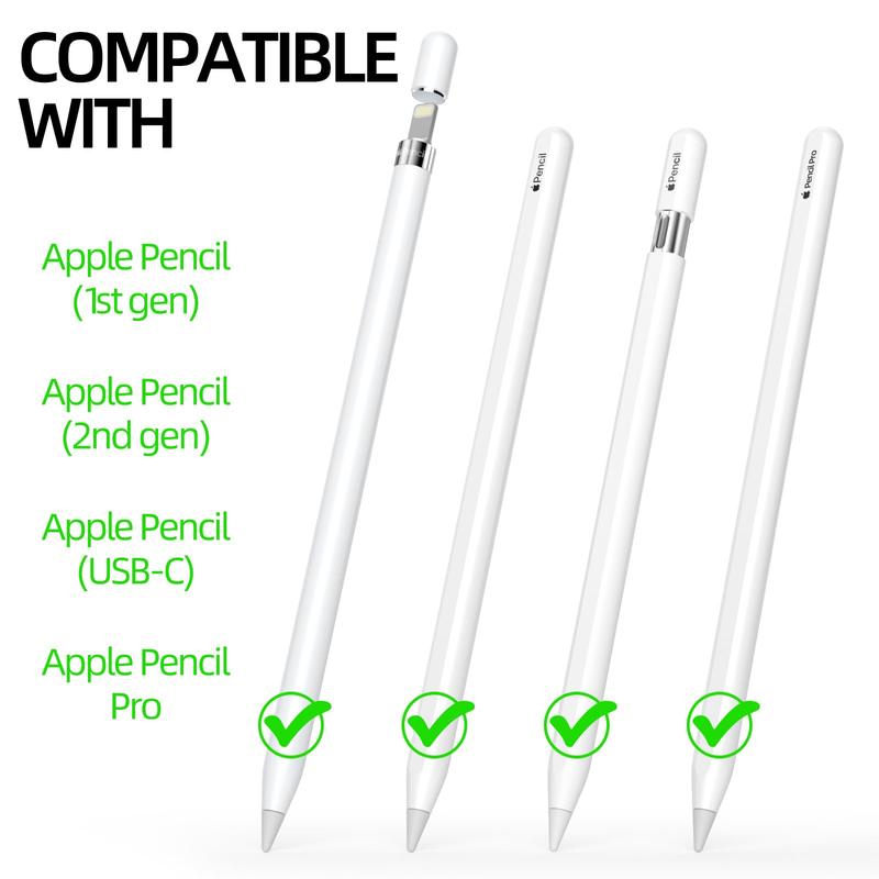 Silicone Stylus Grip, Anti-slip Design Stylus Grip, Universal Stylus Protective Cover for Apple Pencil, Stylus Parts & Accessories