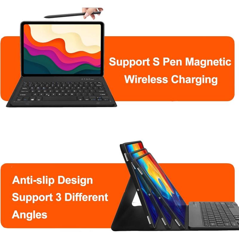 case for Galaxy Tab S9 with Keyboard Case  12.4 Inch 2023, Magnetic Detachable Bluetooth Keyboard, Smart Folio Cover with S Pen Holder, Galaxy Tab S7 FE S8 Keyboard, Type-C Rechargeable