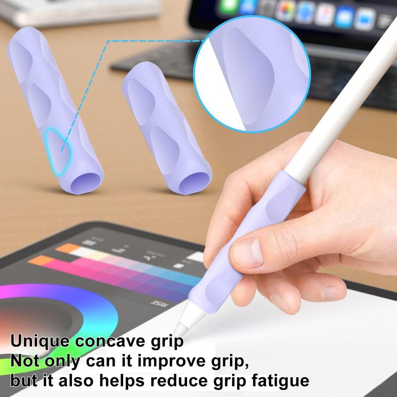 Silicone Stylus Grip, Anti-slip Design Stylus Grip, Universal Stylus Protective Cover for Apple Pencil, Stylus Parts & Accessories