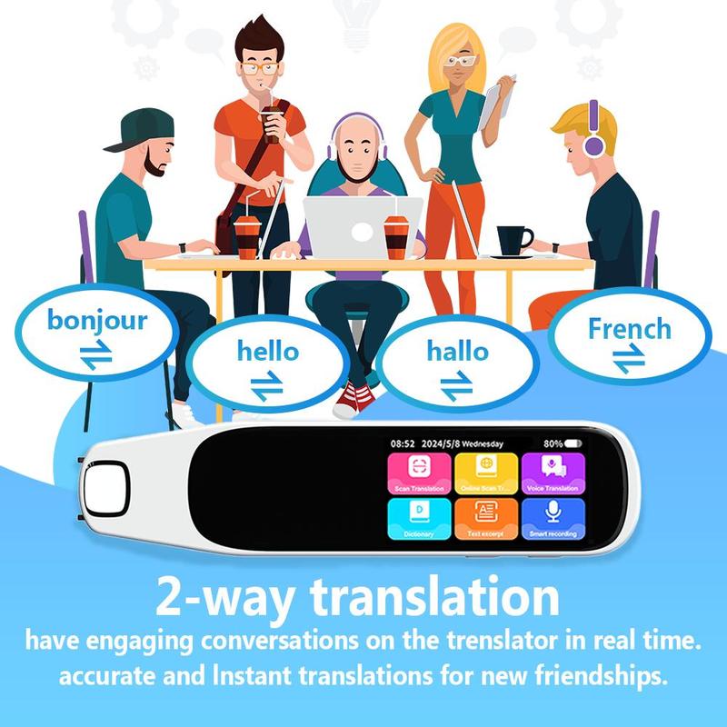 Smart Translation Pen, Rechargeable Multifunctional Language Translator Pen, Language Translator Device, Translator Pen for Travel, Study
