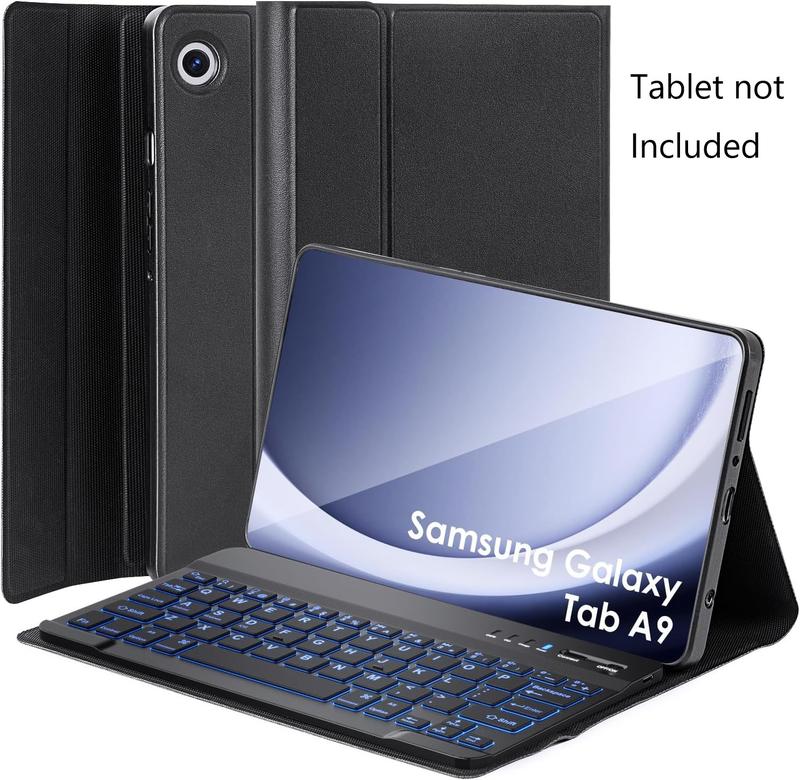 (Tablet not included) For Galaxy Tab A9 Keyboard Case Detachable Bluetooth Keyboard for Galaxy Tab A9 8.7 inch with Magnetically Wireless Bluetooth Keyboard (Black)
