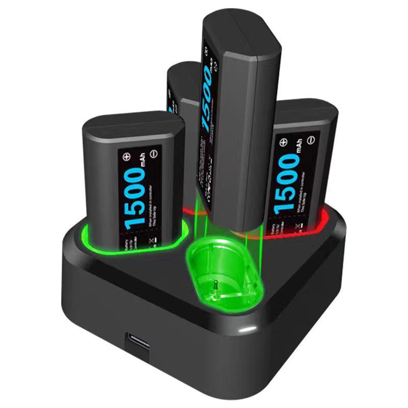 Charger for Rechargeable Xbox One Controller Battery Pack with 4x1500mWh Batteries for Xbox Series X|S, Battery Charger Station for Xbox One S Xbox One X Xbox One Elite Accessories Console