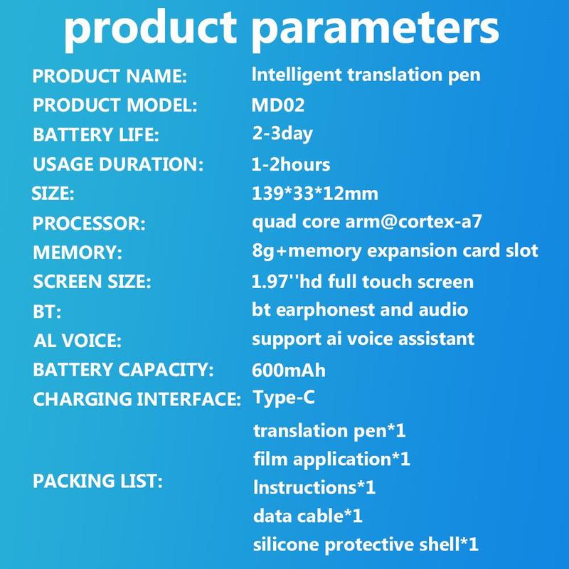 Smart Translation Pen, Rechargeable Multifunctional Language Translator Pen, Language Translator Device, Translator Pen for Travel, Study