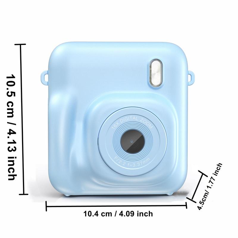 Portable Instant Print Camera, 1080P Video Camera with 32G Card & 4 Rolls Print Paper, Camera for Boys and Girls Birthday Gifts
