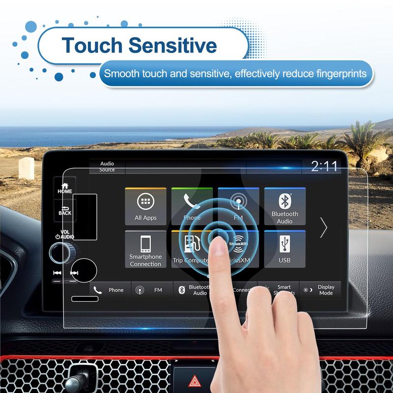 Tempered Glass Screen Protector for 2022 2023 2024 2025 Honda Civic 7-inch 9-inch Civic Touch Screen