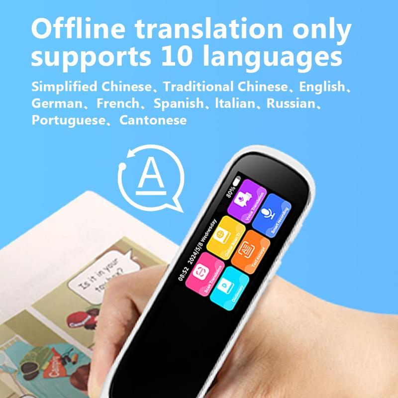 Smart Translation Pen, Rechargeable Multifunctional Language Translator Pen, Language Translator Device, Translator Pen for Travel, Study