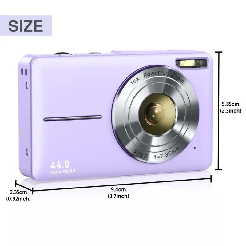 44MP 16X Zoom 1080P HD Digital Camera, Portable Mini Video Recorder, Antishake Camcorder, Digital Camera, Birthday Gift