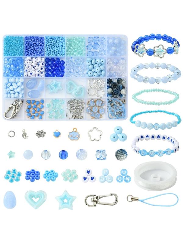 1 Set Diy Mobile Phone Strap Making Kit, Including Star & Butterfly Acrylic & Colorful Seed Beads, Alloy Clasps