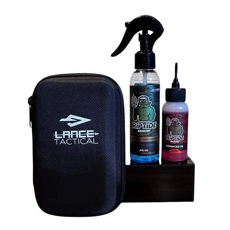 LANCE Tactical Ultimate Gear Cleaning Kit with Riptide Armory Advanced Cleaner & Oil, TacticalMat, and Over 300 Cleaning Patches Camera Smartphone