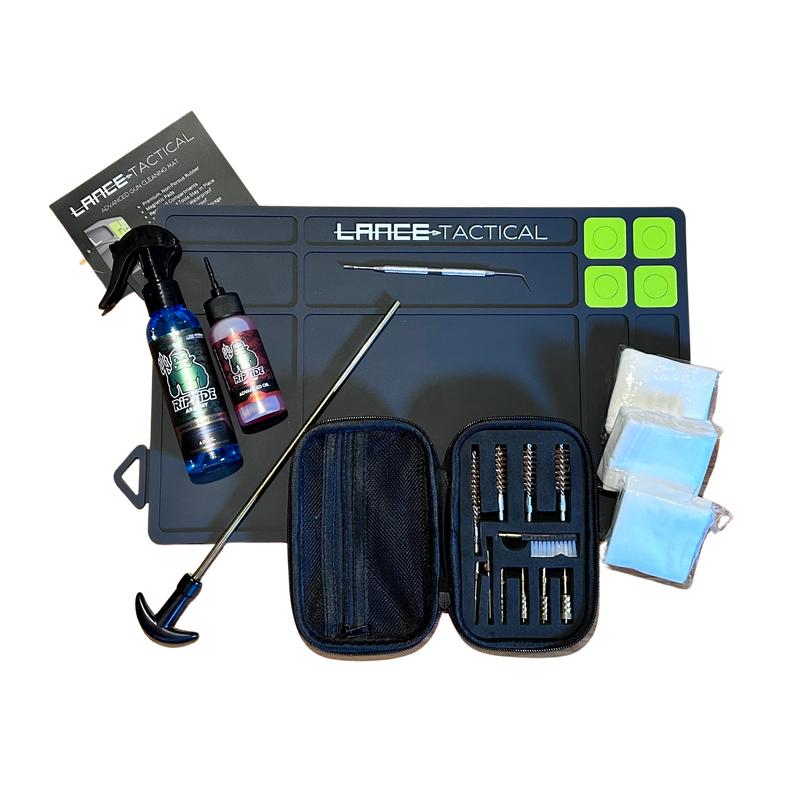 LANCE Tactical Ultimate Gear Cleaning Kit with Riptide Armory Advanced Cleaner & Oil, TacticalMat, and Over 300 Cleaning Patches Camera Smartphone