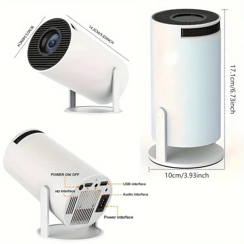 HY300 Mini Projector 4K Portable Wireless Home Outdoor Cinema 180° Projection Angle Adjustable Audio Mount hy300 projector Portable Dual-WiFi Portable WiFi android  projector