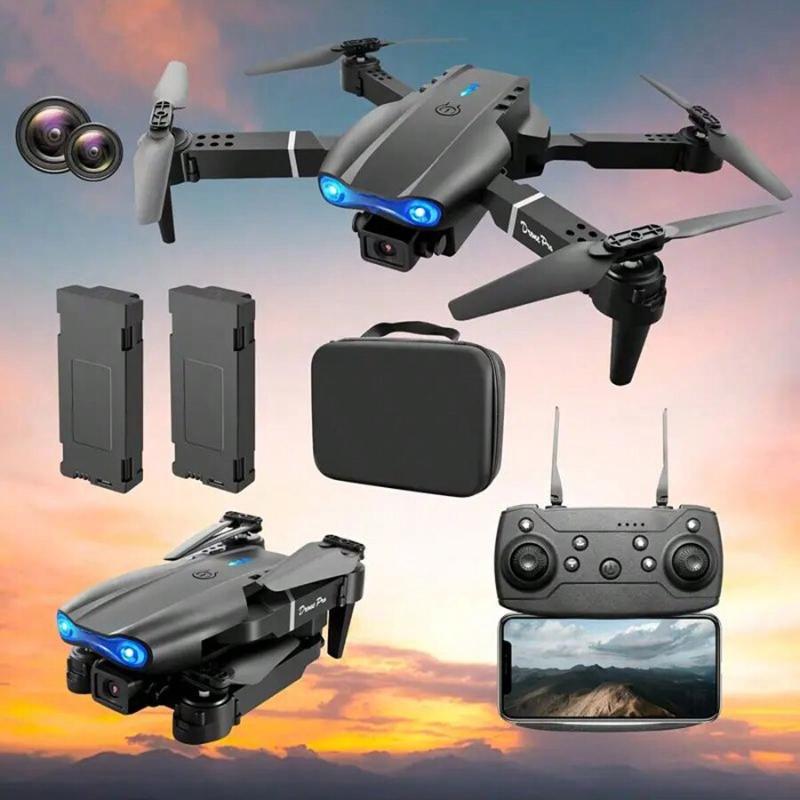 HUHU New E99 K3 Professional RC Drone With Dual Cameras, Dual Batteries, Dual Folding RC Quadcopter Height Control Toy, Holiday Gift, Cheap Indoor And Outdoor Drone