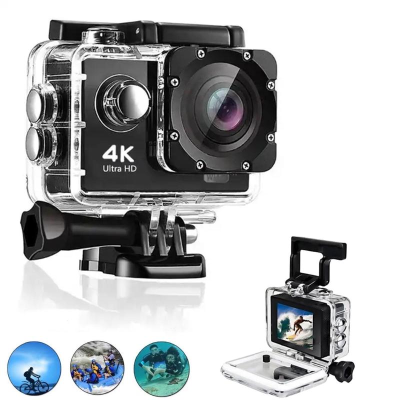 4K Ultra-HD Action Camera, WiFi Sport Camera, Waterproof Camera with Wide Angle, Outdoor Sport Camera Suitable for Cycling, Skiing, Surfing, Underwater Diving