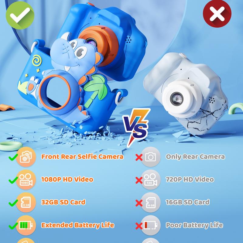 Funny Camera Classic Toy Stimulates Intelligence And Imagination Perfect Christmas Birthday Gift Selfie 1080P HD Camera - Interactive Toys