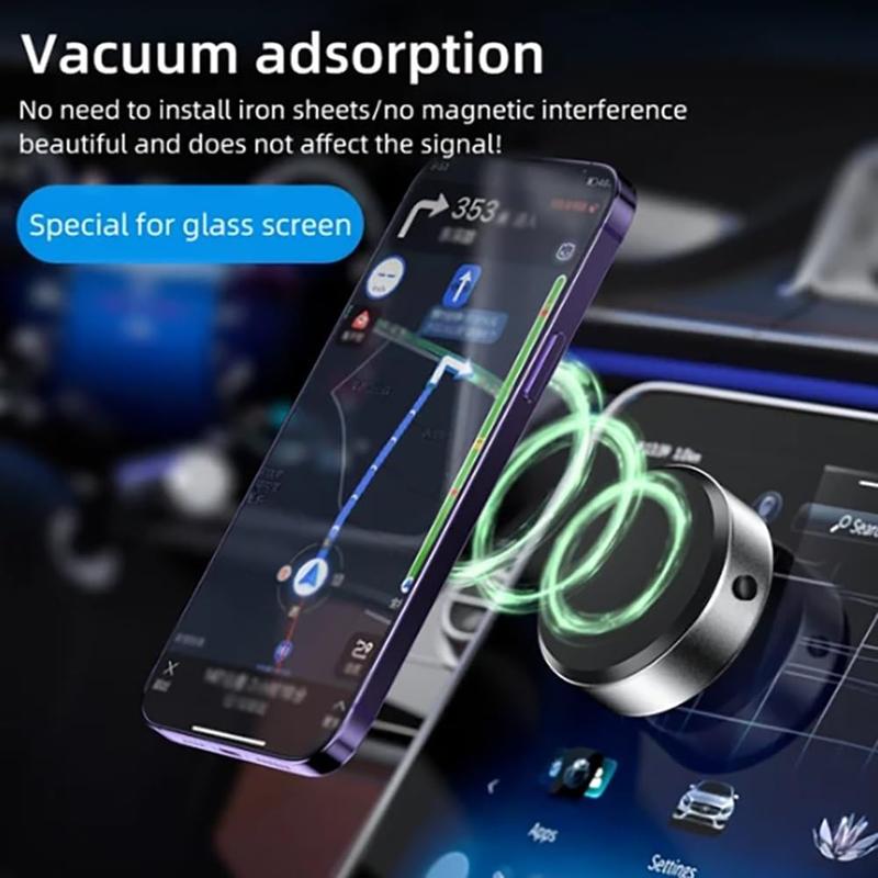 Magnetic Car Phone Holder, Vacuum Suction Car Phone Holder, Stable & Fixed Phone Navigation Bracket, Universal Car Interior Accessories