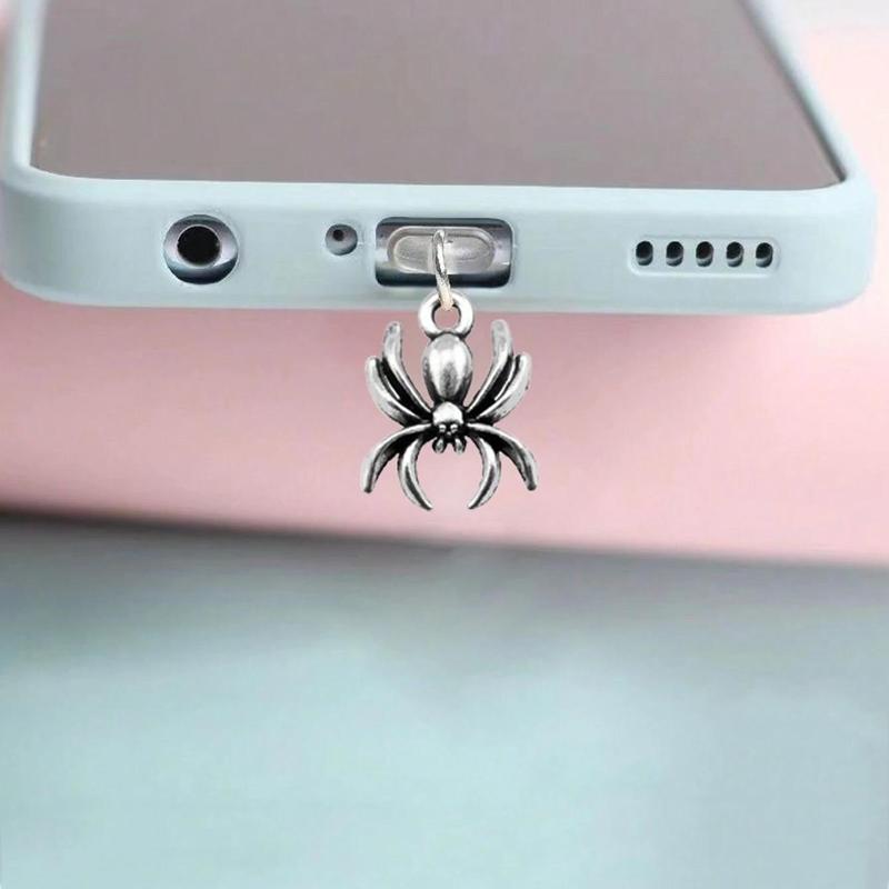 Creative Spider Design Phone Dust Plug, Phone Dust Plug, Phone Dust Plug Suitable for iPhone and Type-C Interface Mobile Phone