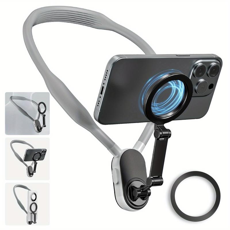 Magnetic Neck Phone Holder, 2024 New POV Vlog Phone Holder for Magsafe iPhone 16 15 14 13 12 Pro Mini Plus Pro Pro Max, Hands-Free Chest Mount Video Recording for Android Phone Accessories