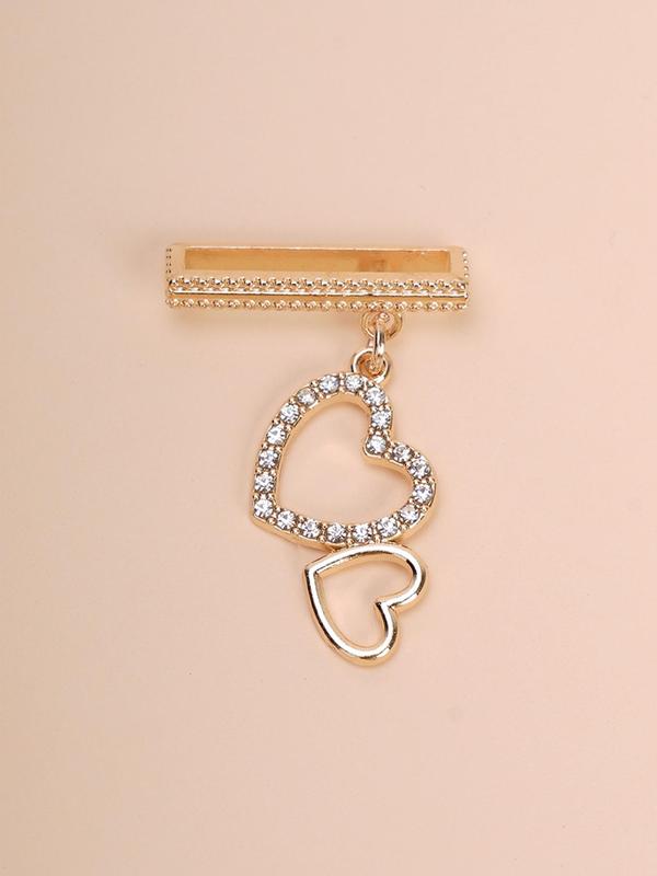 Double Heart Design Rhinestone Decor Watch Band Decoration Ring for Smart Watches Silicone Strap 38 40 41 42mm, Fashionable Watch Strap Charm, Watch Accessories