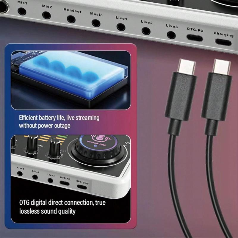 Dj20 Live Streaming Audio Mixer And Pro-BM800 Microphone With Bluetooth Audio Interface, Mute Button, Individual Controls, Volume Faders, Noise Cancellation, 48V Phantom Power For Recording, Streaming, Multi-Platform Use (DJ20 White)