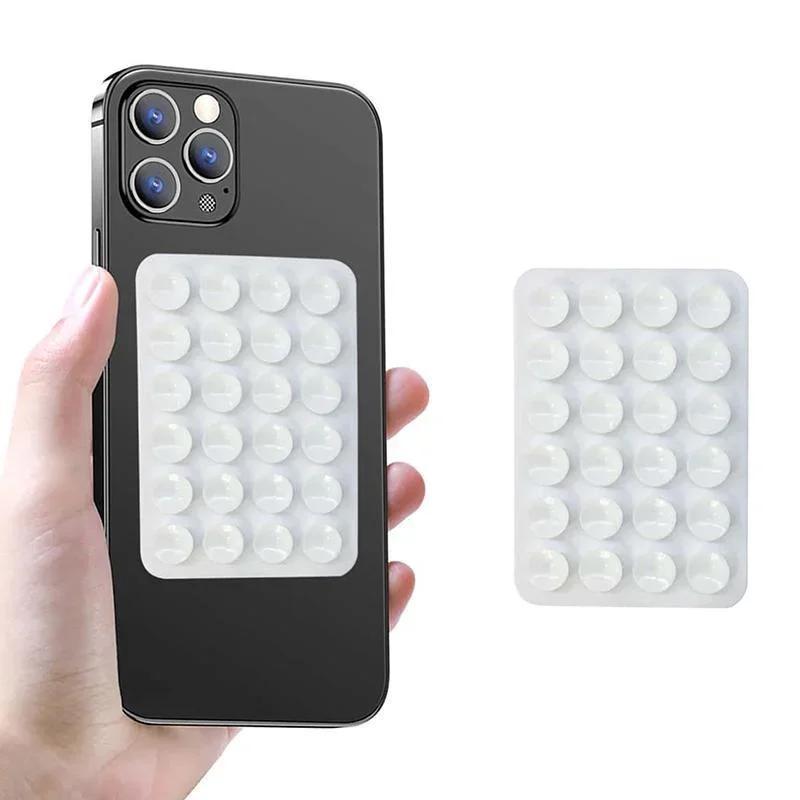 Silicone Suction Cup Phone Holder, Universal 3D Adhesive Cellphone Back Stand, Phone Accessories for iPhone & Android Phone