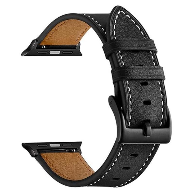 Artificial Leather Watch Band (Band Only), Vintage Wristband Replacement Band Compatible with Apple Watch, Portable Watch External Accessories Compatible with iWatch Series 9 8 7 6 5 4 3 2 1, SE Sports & Edition
