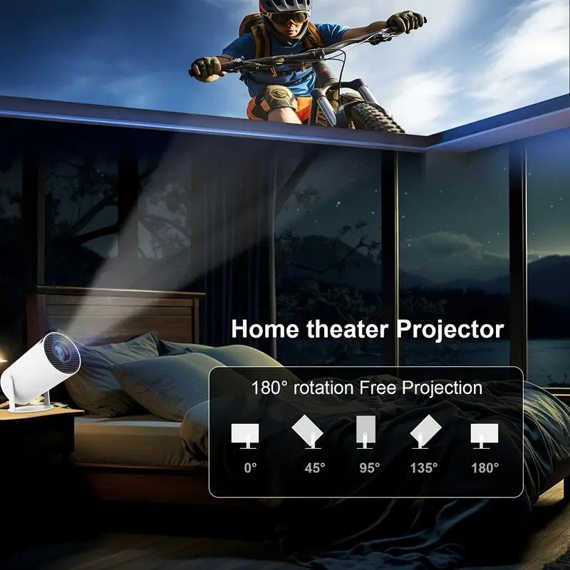HY300 Mini Projector 4K Portable Wireless Home Outdoor Cinema 180° Projection Angle Adjustable Audio Mount hy300 projector Portable Dual-WiFi Portable WiFi android  projector