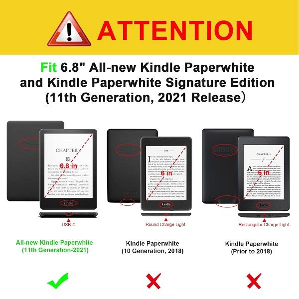 Fintie Kindle Paperwhite Case 6.8-Inch (11th Generation, 2021 Release), Kindle Paperwhite Signature Edition Case, Handheld Kindle Cover with A Stand