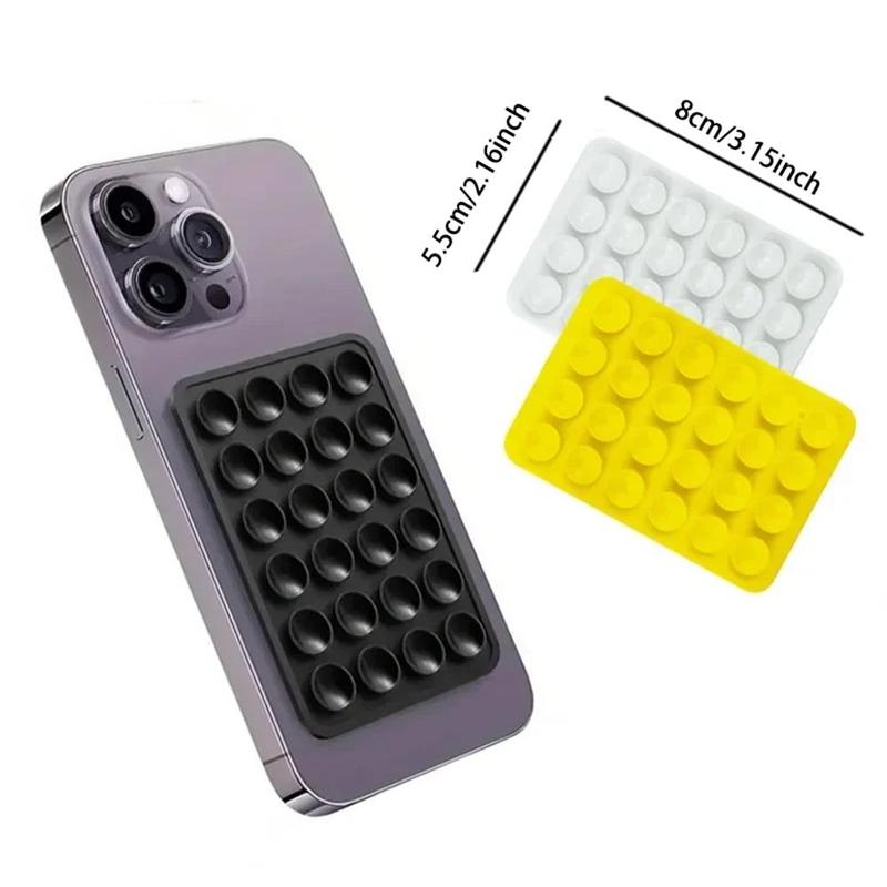 Silicone Suction Cup Phone Holder, Universal 3D Adhesive Cellphone Back Stand, Phone Accessories for iPhone & Android Phone