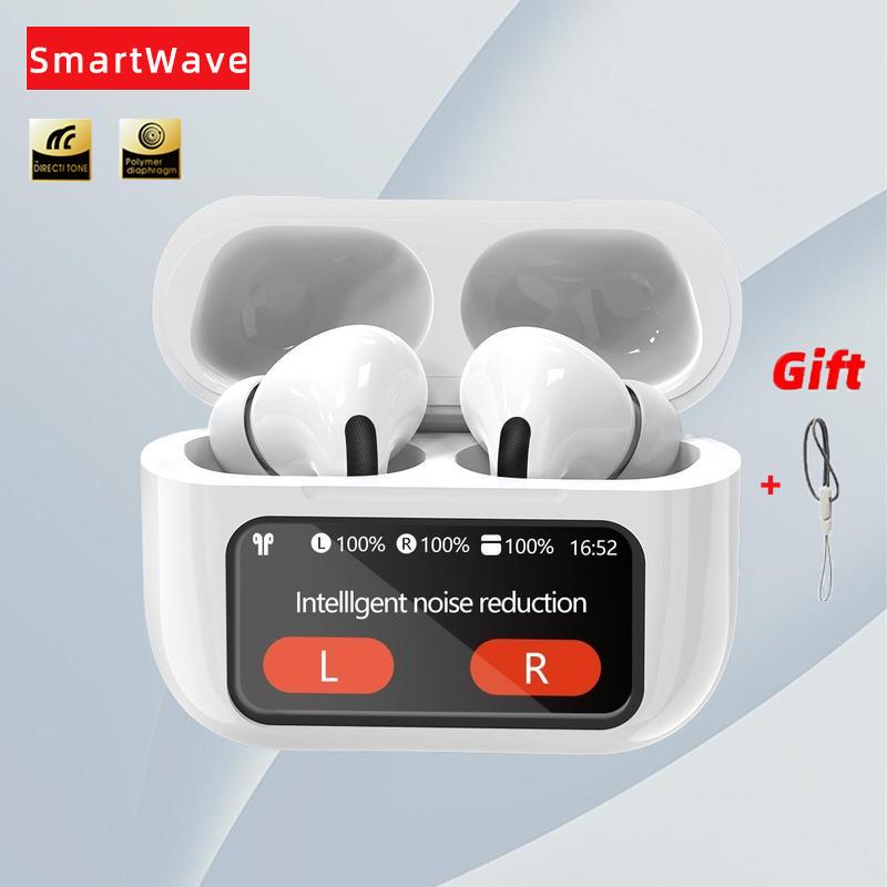 Earbuds with screen,TWS Noise Cancelation Earphone, Wireless Headphones HiFi Stereo Earphones with ENC Noise Canceling Mic,35H Playtime, Bluetooth 5.3 Sport Earphones with LED Power Display for Android iOs White Visible Touch Screen touch function