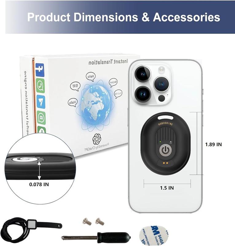 Instant translation device. Supports call translation in over 130 languages. 60 days standby. Very suitable for travel and community communication. 4