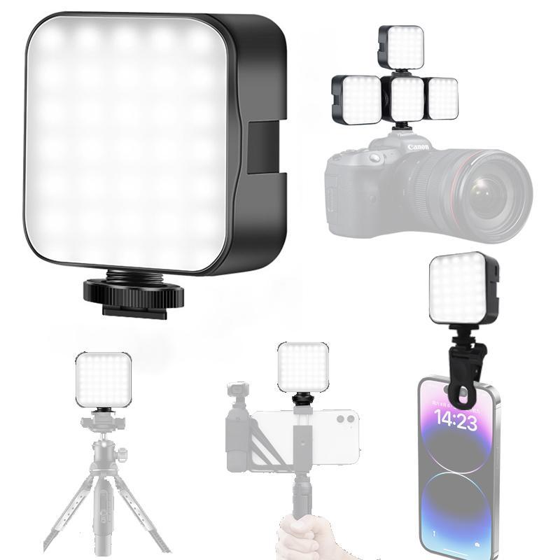 Portable LED Square Fill Light(1 Count), 10 Levels Brightness Clip Light, Video Call Live Fill Light for Mobile Phone Tablet Laptop Camera