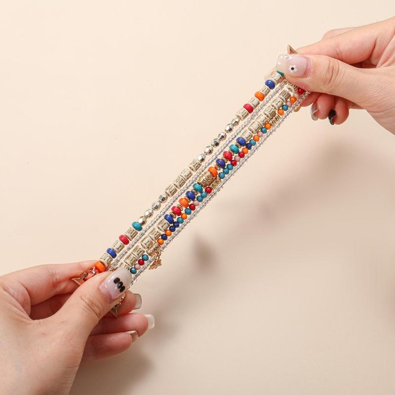 Boho Design Beaded Watch Band, Fashionable Watch Band for Women, Stretchy Watch Band Compatible with iWatch Band Series 3 2 1 Ultra